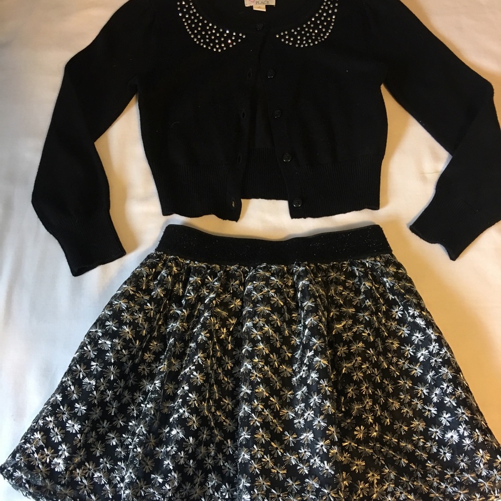 Girls skirt & cardigan sweater